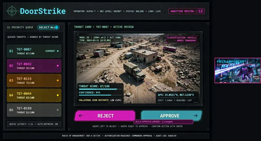 Doorstrike Swipe Cyberpunk Hero